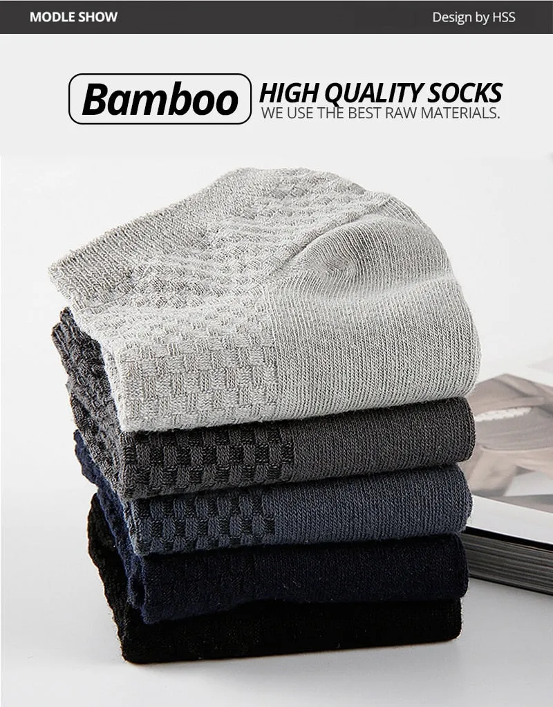 10 Pairs Bamboo Fiber Men Socks Short Ankle Business Black Male Meias Socks Summer Breathable Men Dress Shoes Clothes Size 38-44