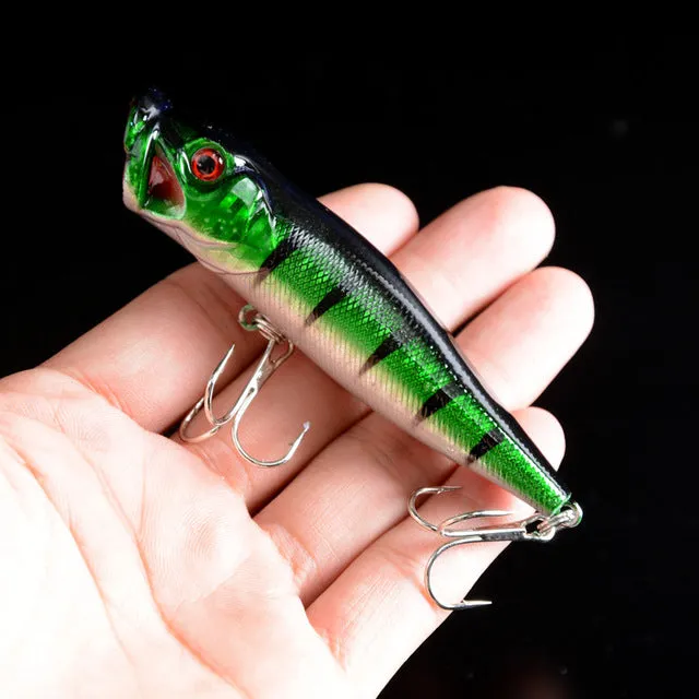 1PCS New Hard Poper Fishing Lure 9.5cm 12g Topwater Fish Baits 4# Hooks Tackle