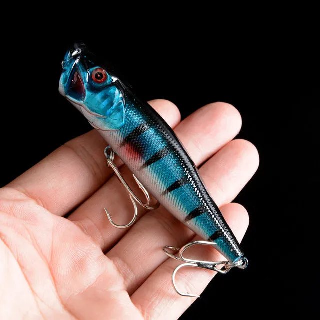 1PCS New Hard Poper Fishing Lure 9.5cm 12g Topwater Fish Baits 4# Hooks Tackle