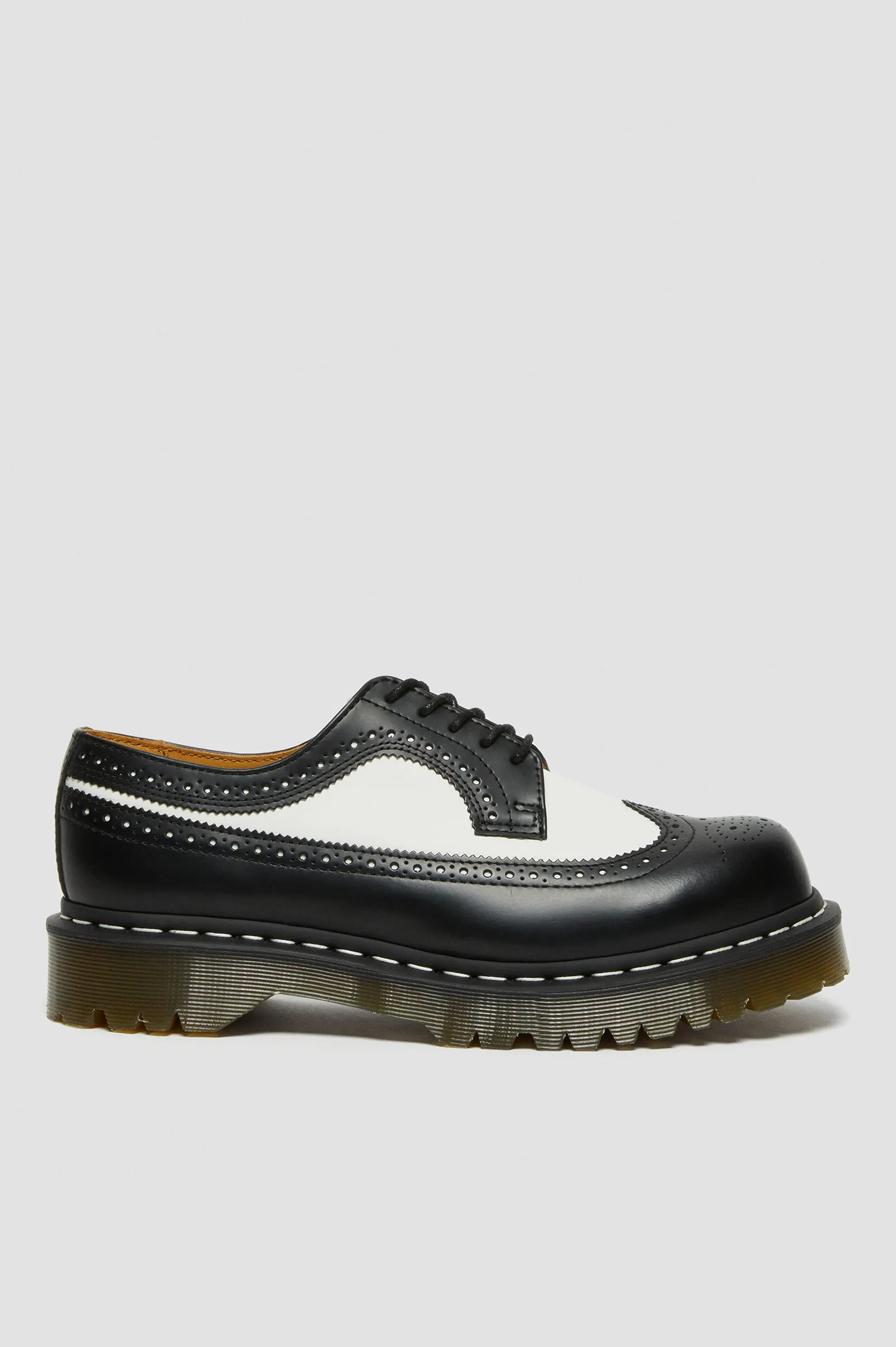 3989 Black White Brogue Bex Oxford