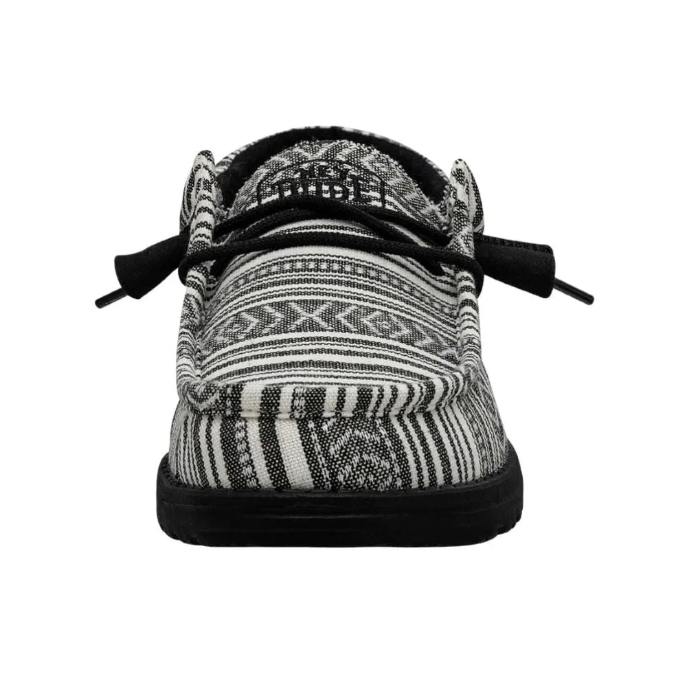 40017-0YB Hey Dude Wally Casual Shoe - Serape Black Gravel