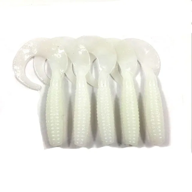 5pcs/lot 6cm 2g silicone bait iscas artificiais para pesca Curly Tail Maggots Grub Worm Fishing Lure Soft baits WQ138