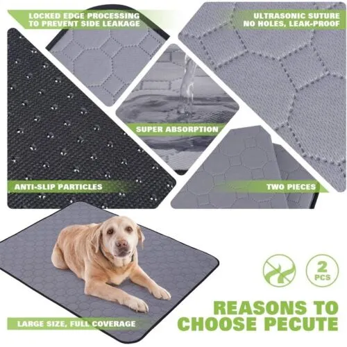 Absorbent Washable Pet Pee Pad, Leakproof, 70X50cm, Reusable