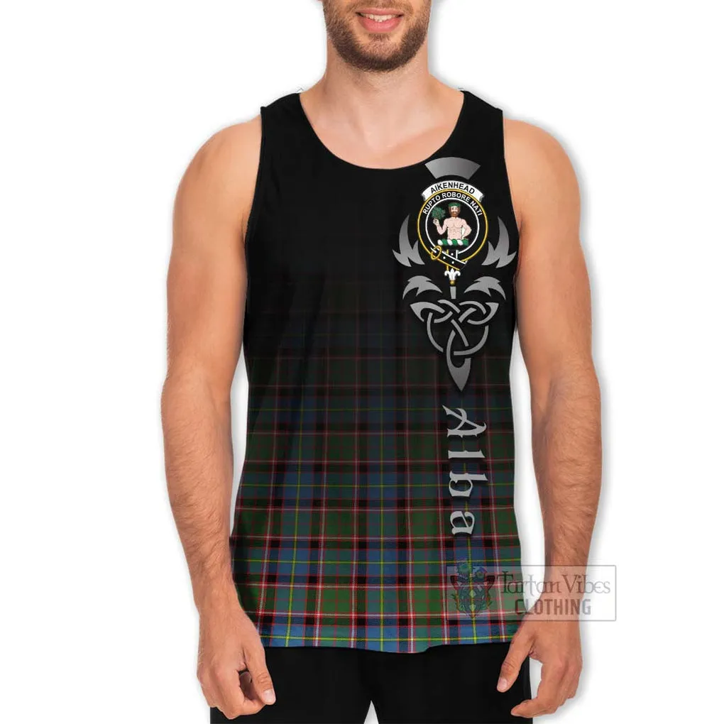 Aikenhead Tartan Men's Tank Top Featuring Alba Gu Brath Family Crest Celtic Inspired