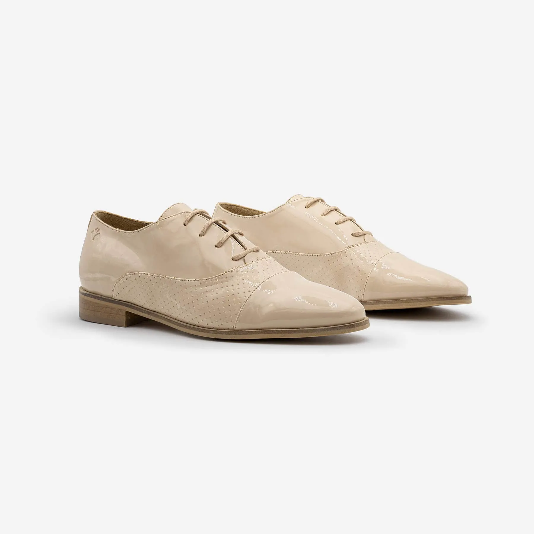 Aiko Women's Vegan Leather Oxfords | Beige