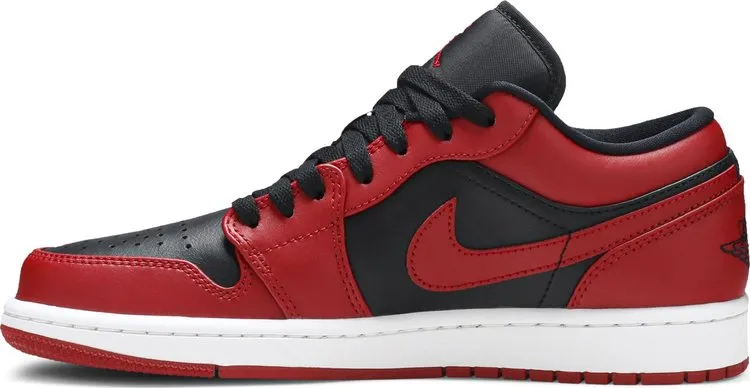 Air Jordan 1 Low Reverse Bred Sneakers, Red