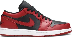 Air Jordan 1 Low Reverse Bred Sneakers, Red