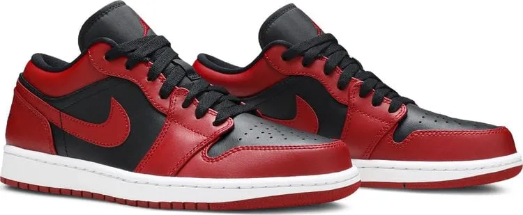 Air Jordan 1 Low Reverse Bred Sneakers, Red