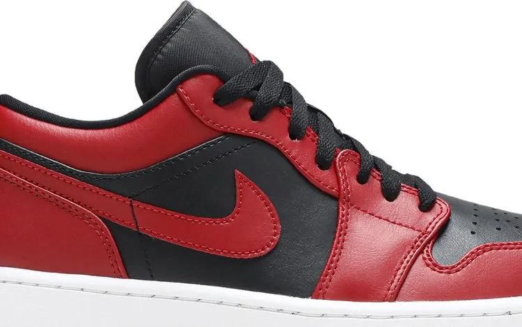 Air Jordan 1 Low Reverse Bred Sneakers, Red