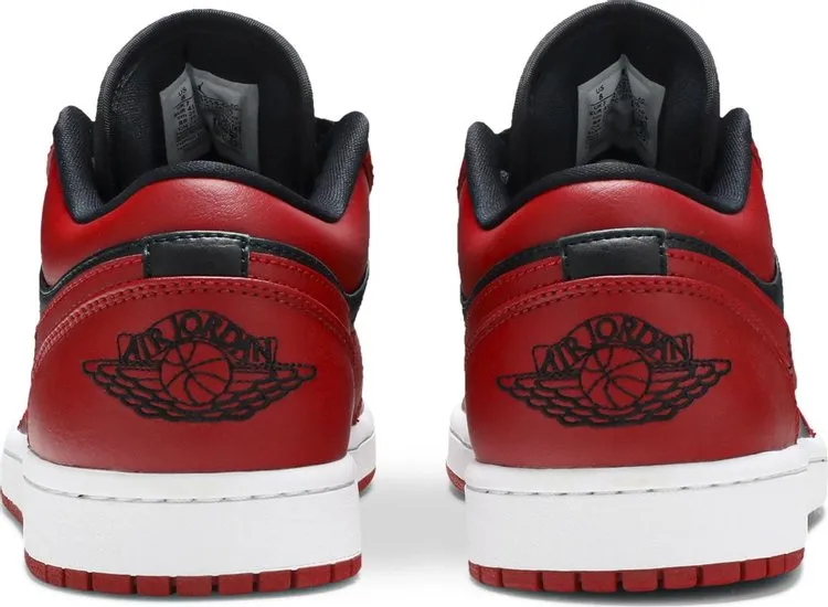 Air Jordan 1 Low Reverse Bred Sneakers, Red