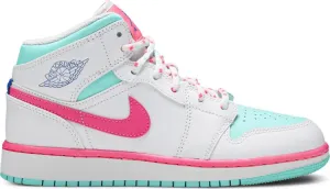 Air Jordan 1 Mid GS Digital Pink, white