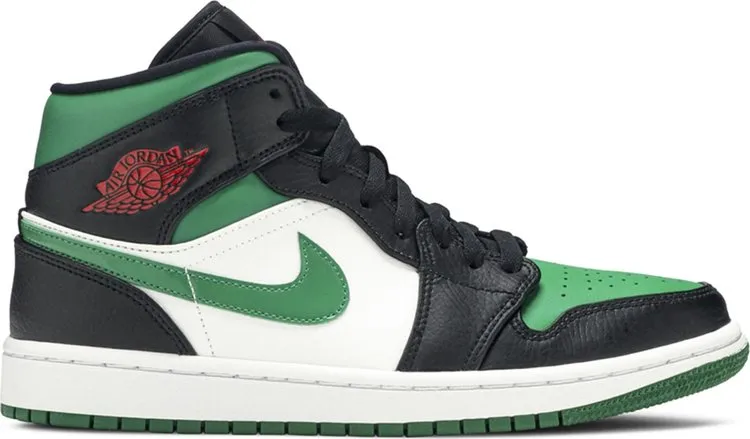 Air Jordan 1 Mid Pine, black and green