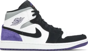 Air Jordan 1 Mid SE Varsity Purple, white