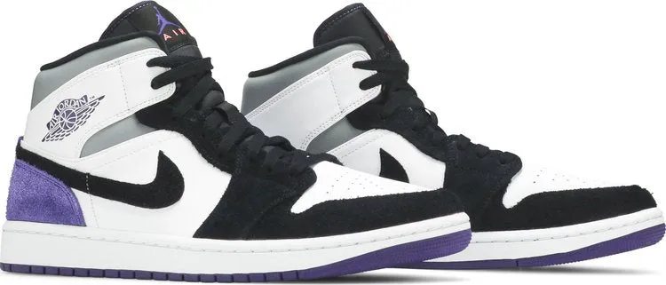 Air Jordan 1 Mid SE Varsity Purple, white