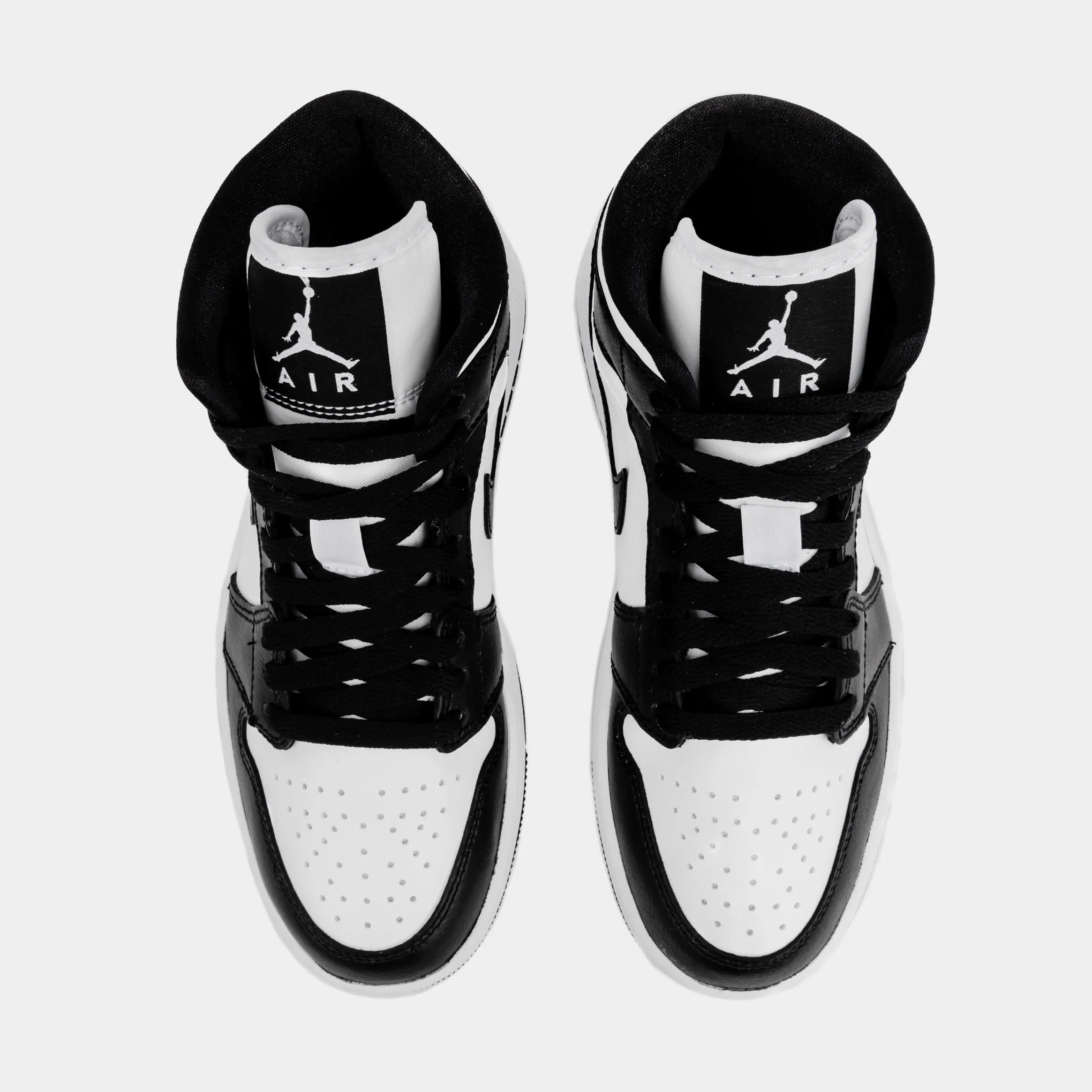 Air Jordan 1 Retro Mid Panda Womens Lifestyle Shoes (Black/White)