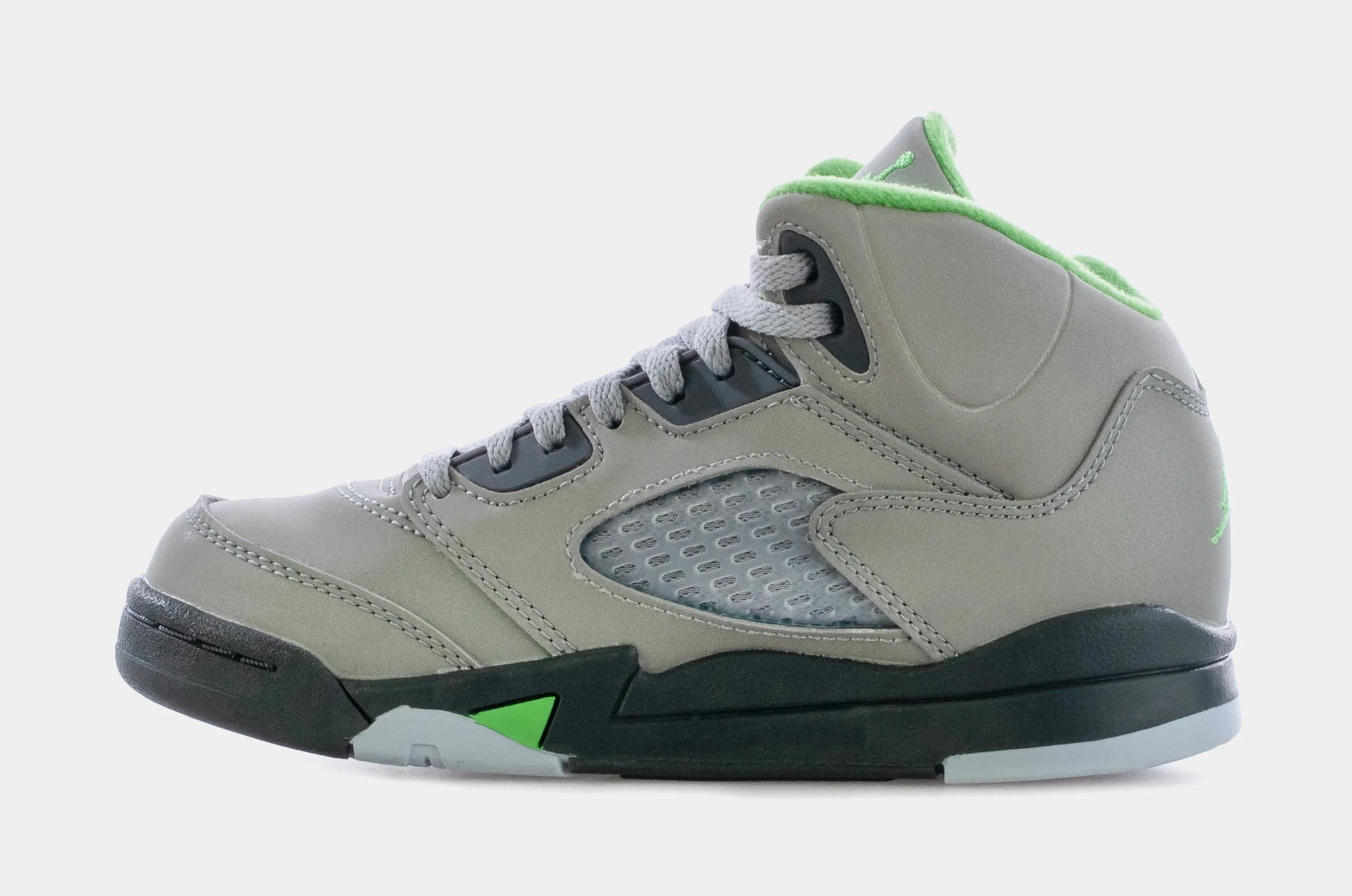 Air Jordan 5 Retro Green Bean Preschool Lifestyle Shoes (Grey/Green) Free Shipping