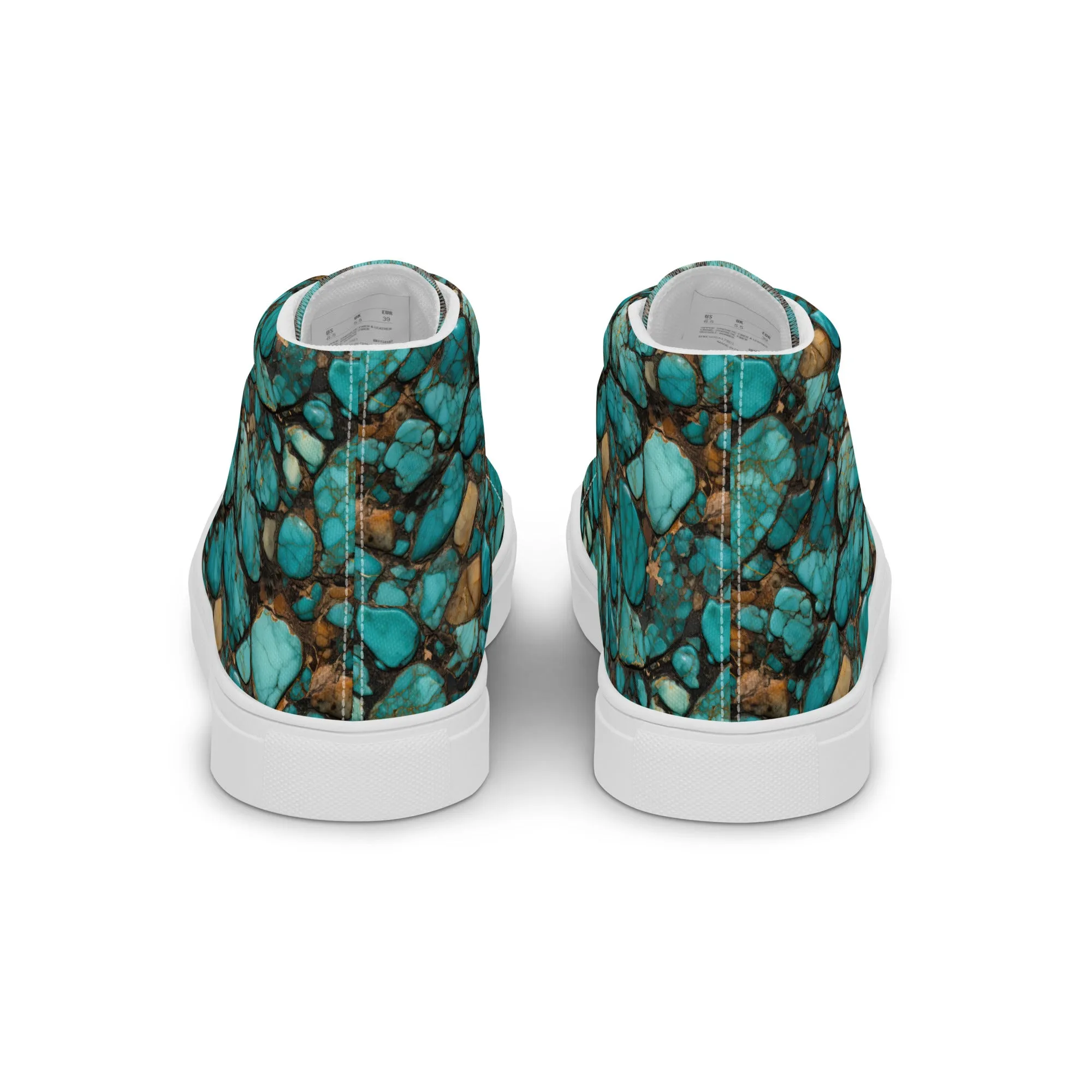 All Turquoise Women’s high top canvas shoes