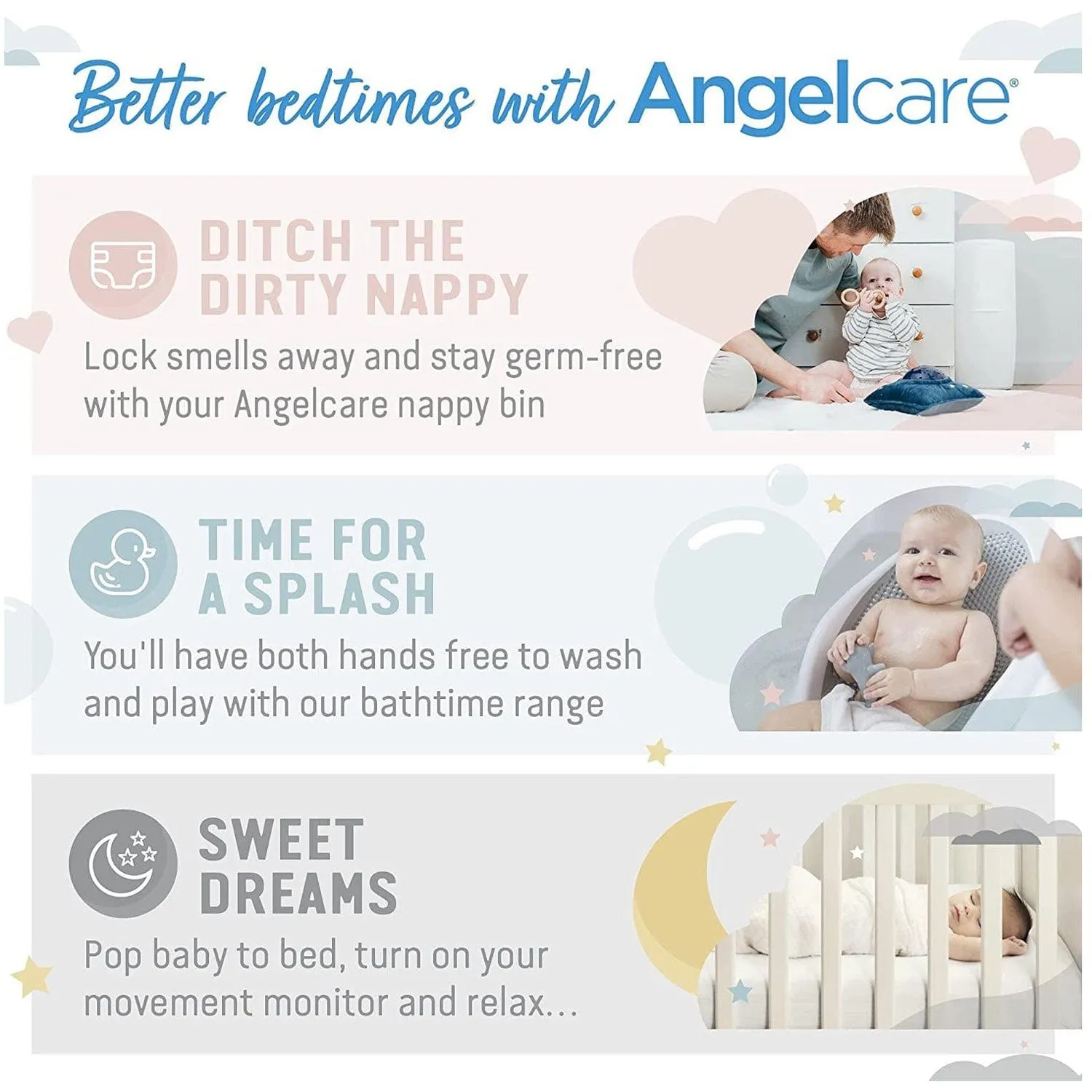 Angelcare Nappy Disposal System 3 Refill Cassettes