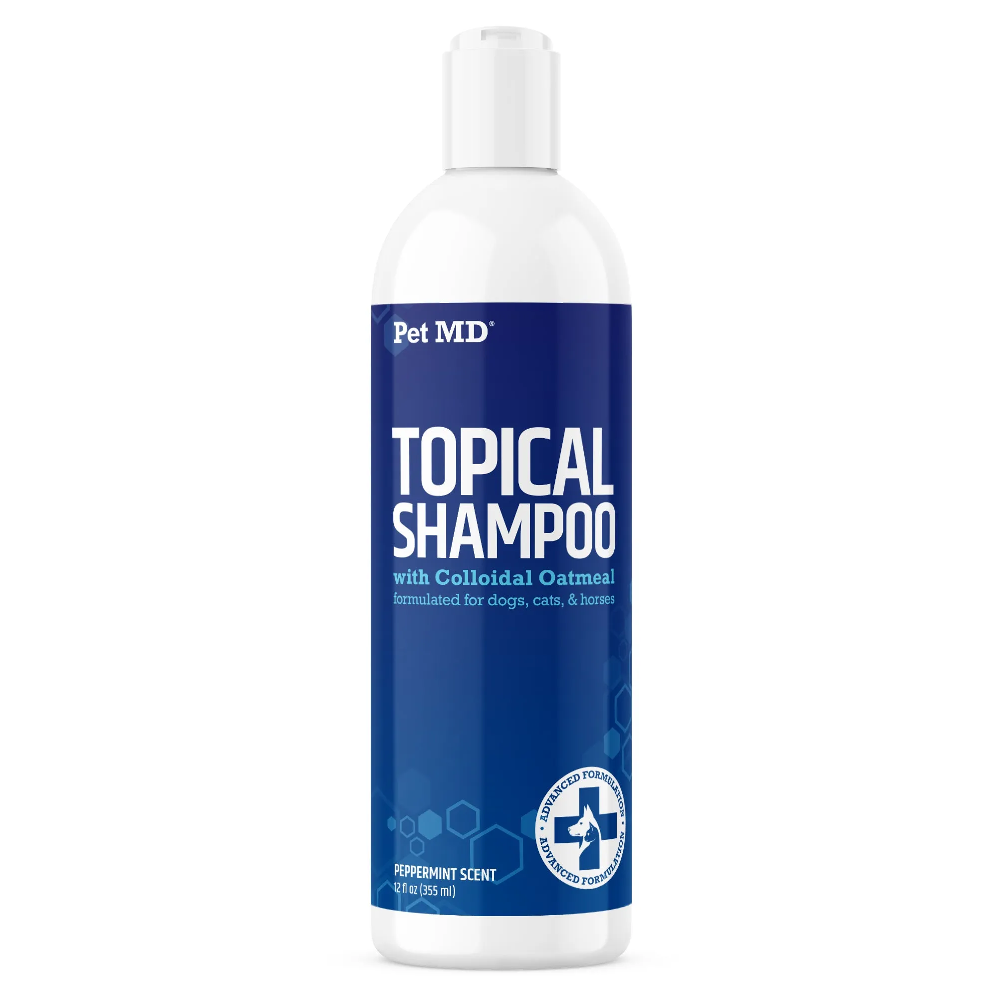 Antiseptic & Antifungal Medicated Topical Shampoo for Dogs, Cats, Horses - 12 oz