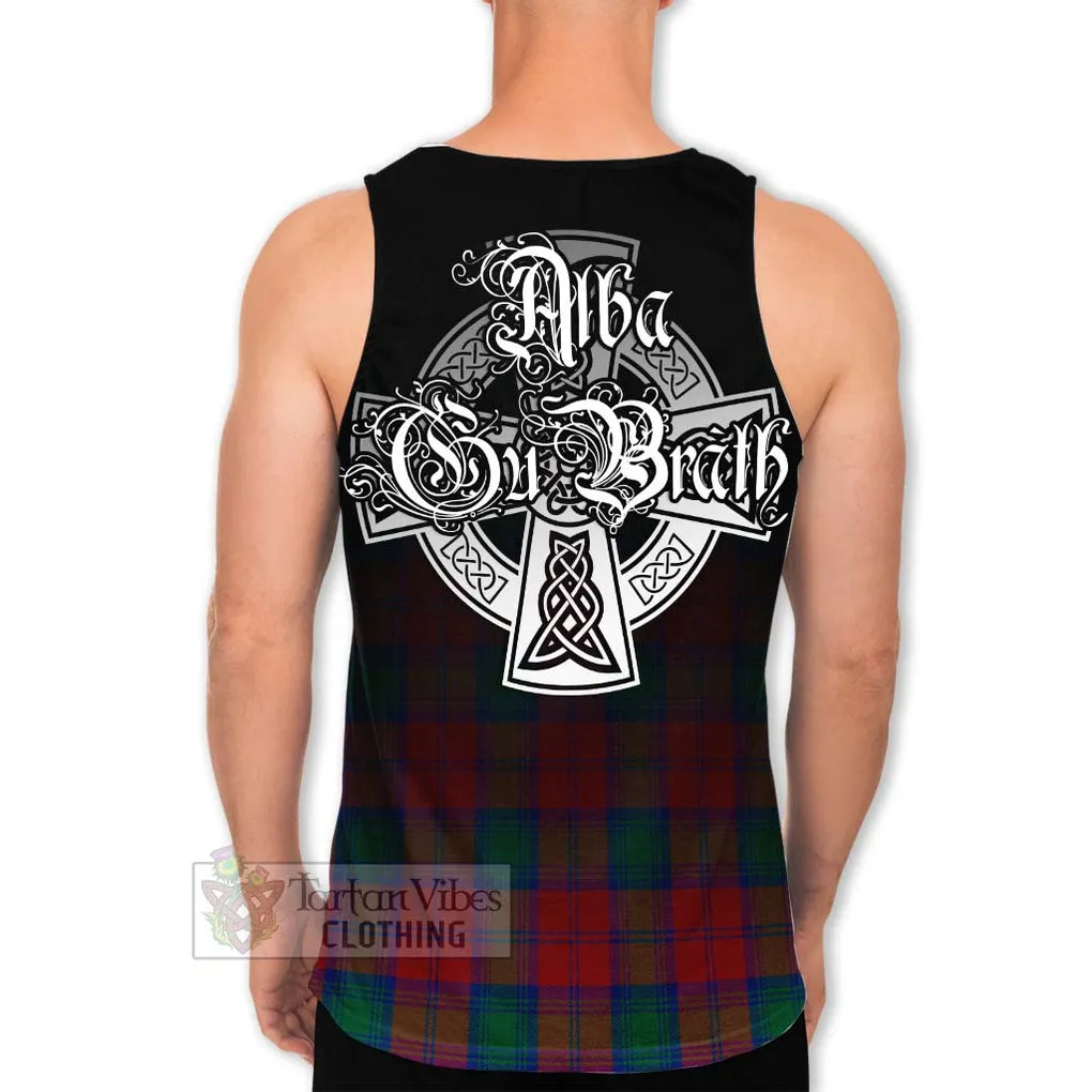 Auchinleck (Affleck) Tartan Men's Tank Top Featuring Alba Gu Brath Family Crest Celtic Inspired