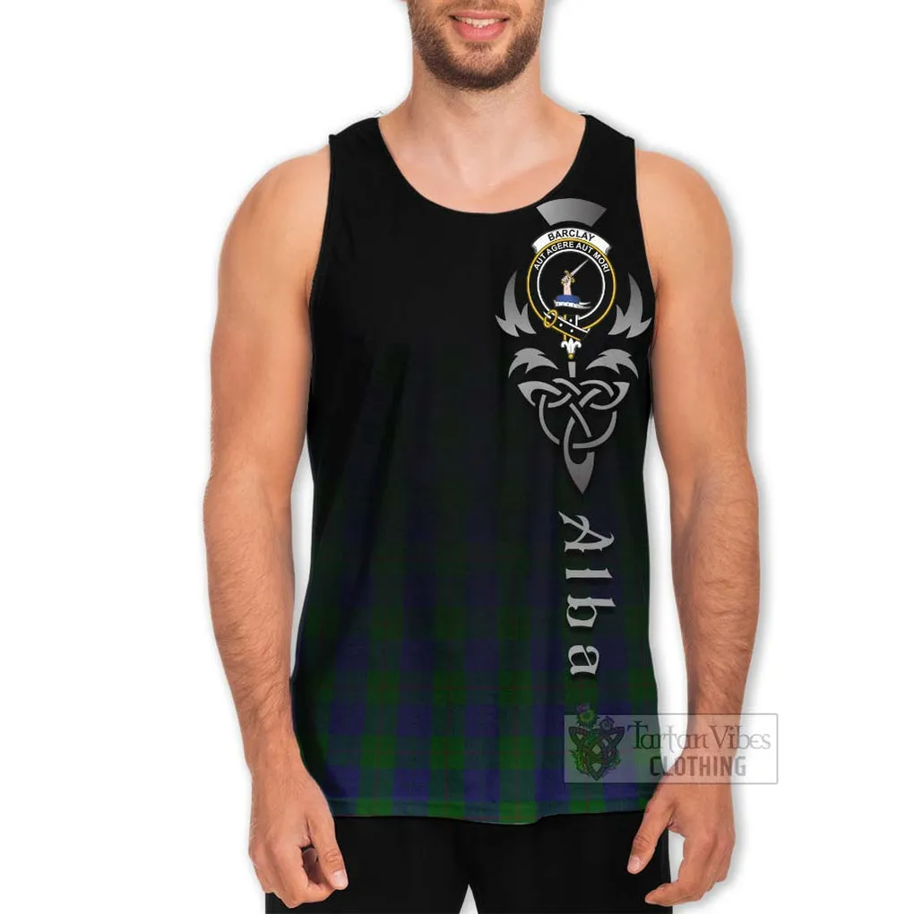 Barclay Tartan Men's Tank Top Featuring Alba Gu Brath Family Crest Celtic Inspired