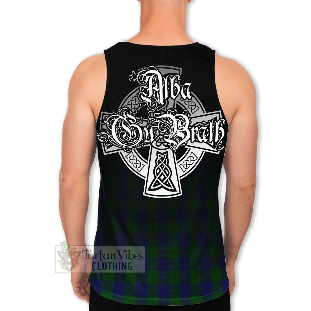 Barclay Tartan Men's Tank Top Featuring Alba Gu Brath Family Crest Celtic Inspired