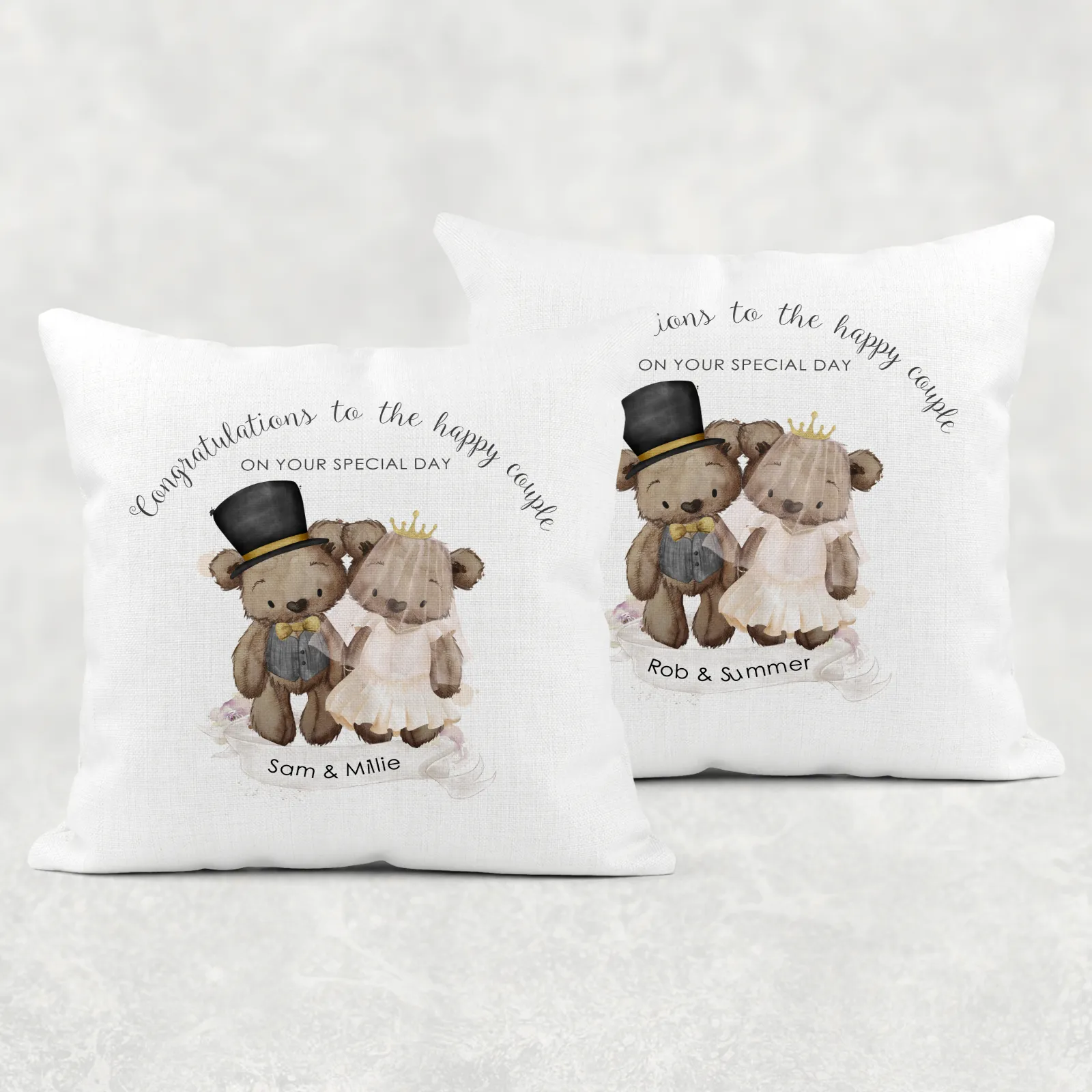 Bear Wedding Personalised Cushion