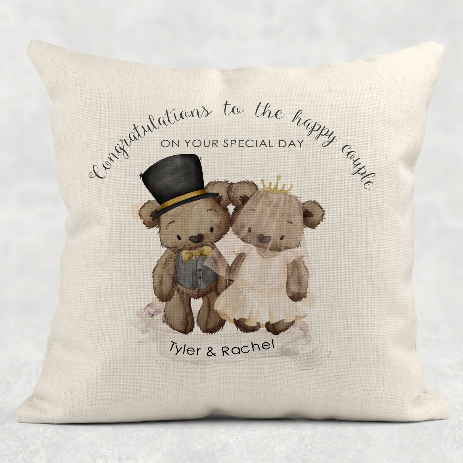 Bear Wedding Personalised Cushion