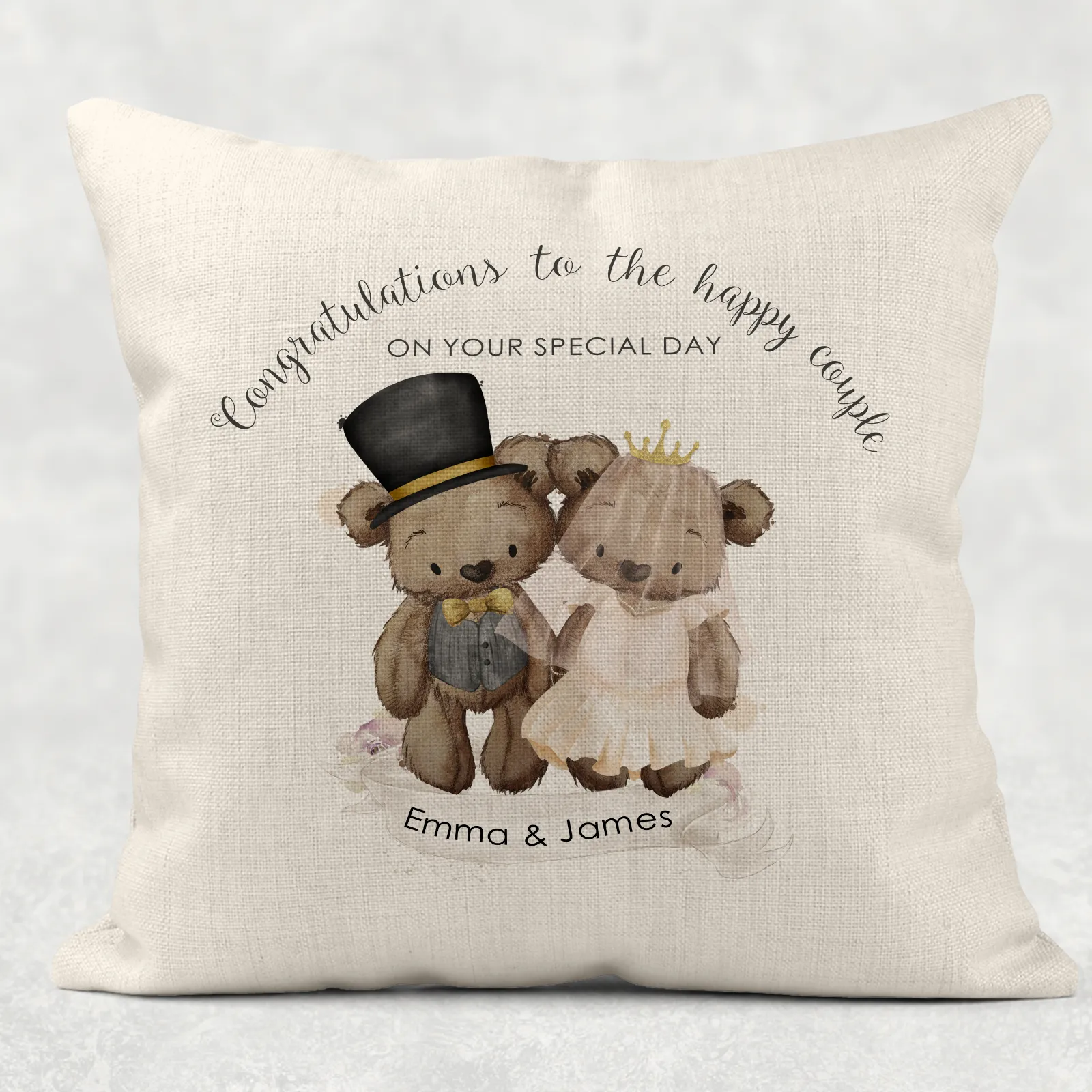 Bear Wedding Personalised Cushion