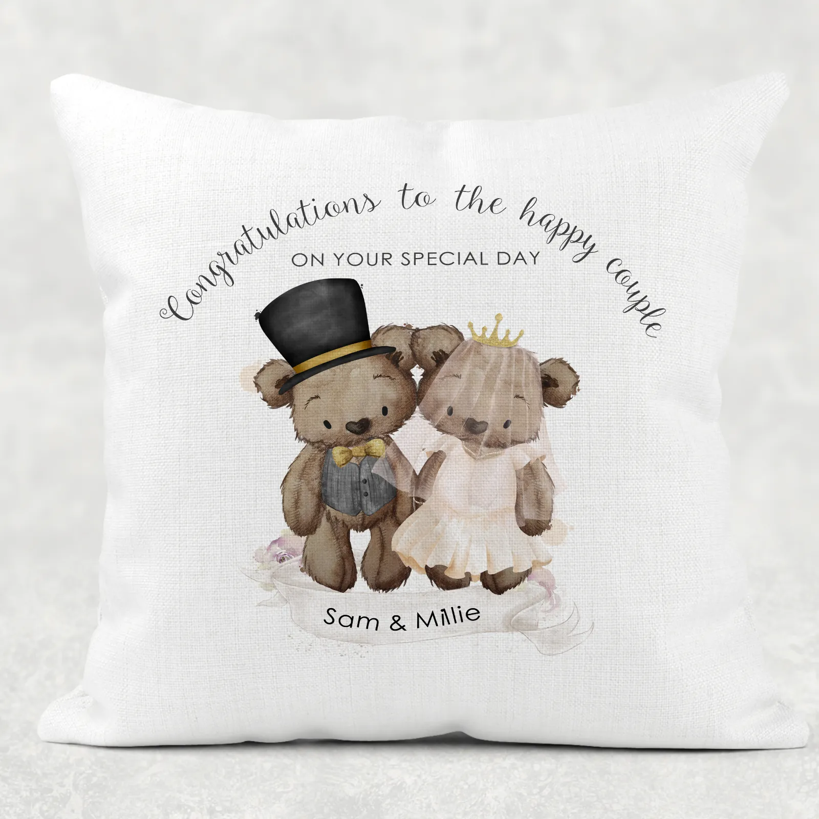 Bear Wedding Personalised Cushion