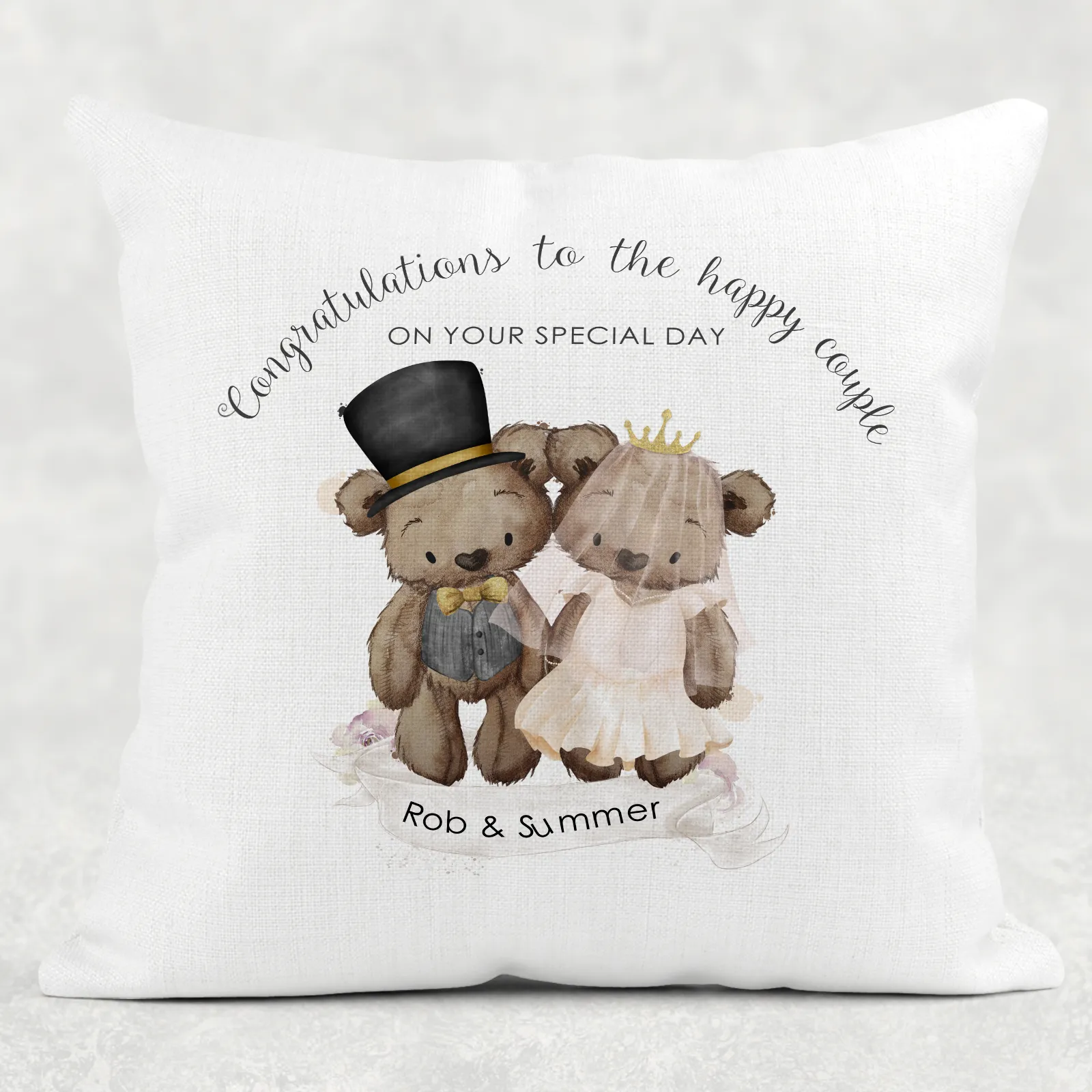 Bear Wedding Personalised Cushion