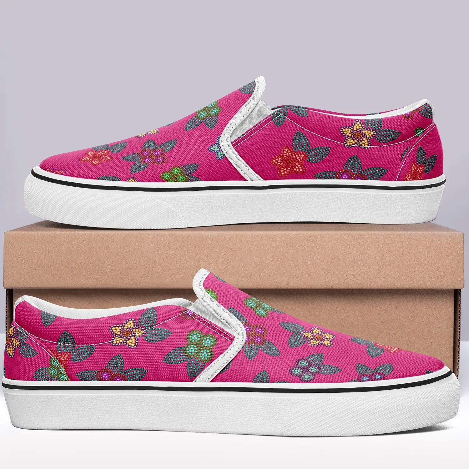 Berry Flowers Otoyimm Kid's Canvas Slip On Shoes