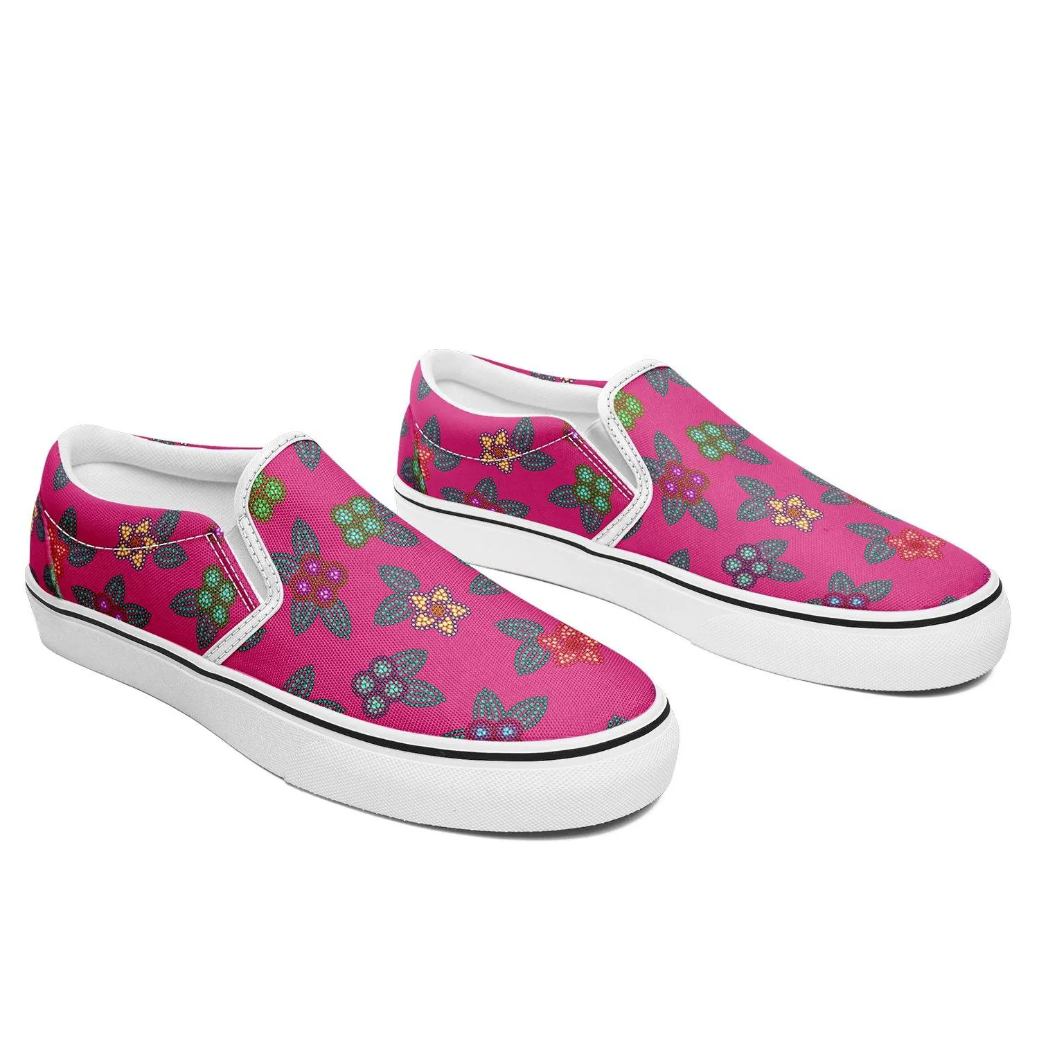 Berry Flowers Otoyimm Kid's Canvas Slip On Shoes