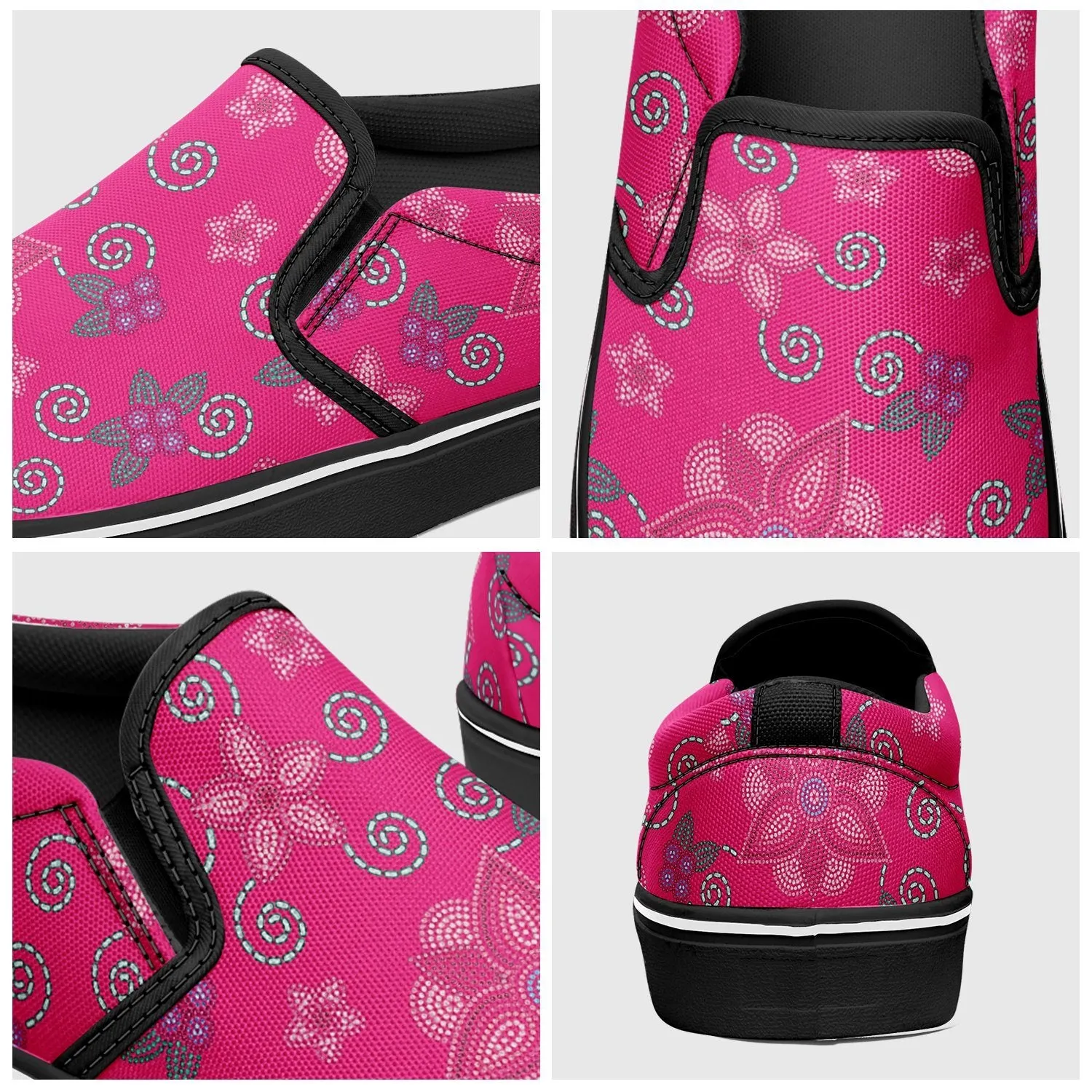 Berry Picking Pink Otoyimm Kid's Canvas Slip On Shoes