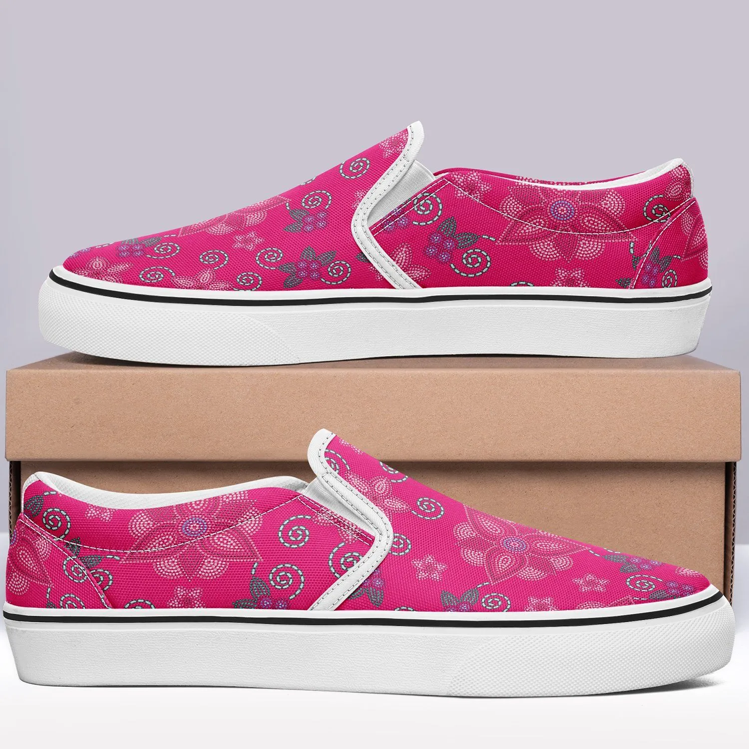 Berry Picking Pink Otoyimm Kid's Canvas Slip On Shoes