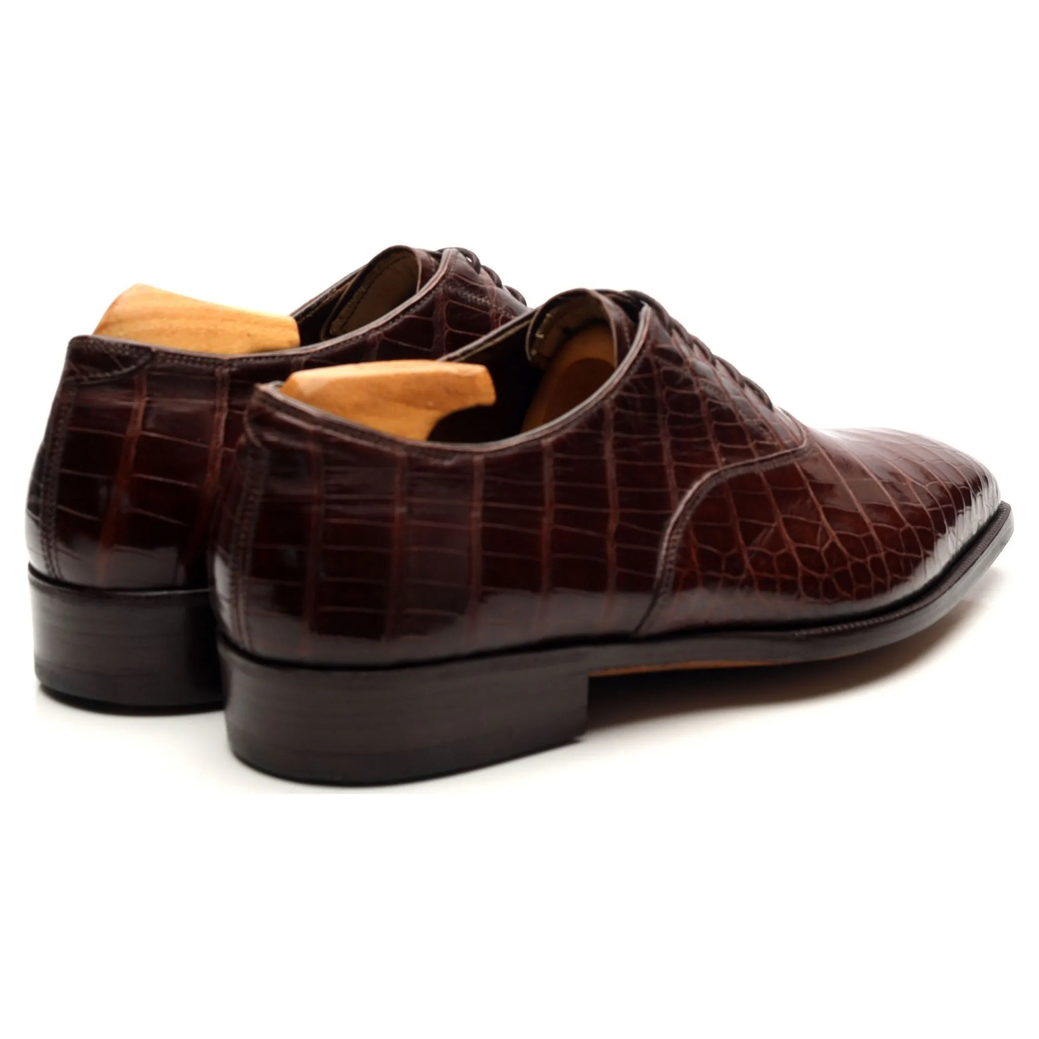 Bespoke Brown Crocodile Leather Oxford UK 5.5 E