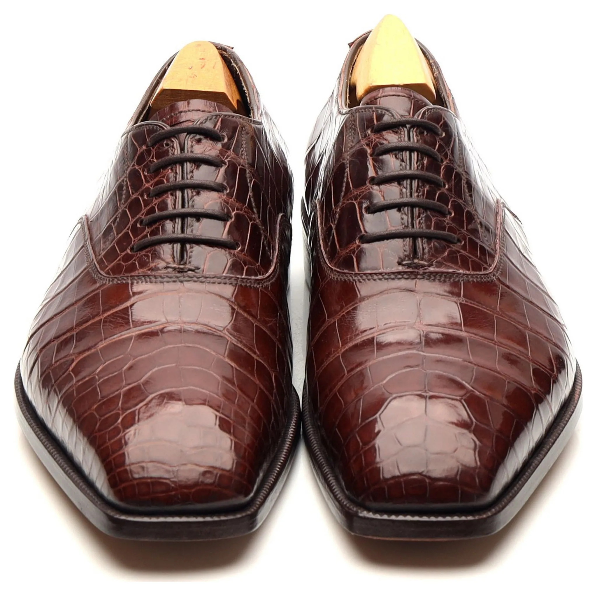 Bespoke Brown Crocodile Leather Oxford UK 5.5 E