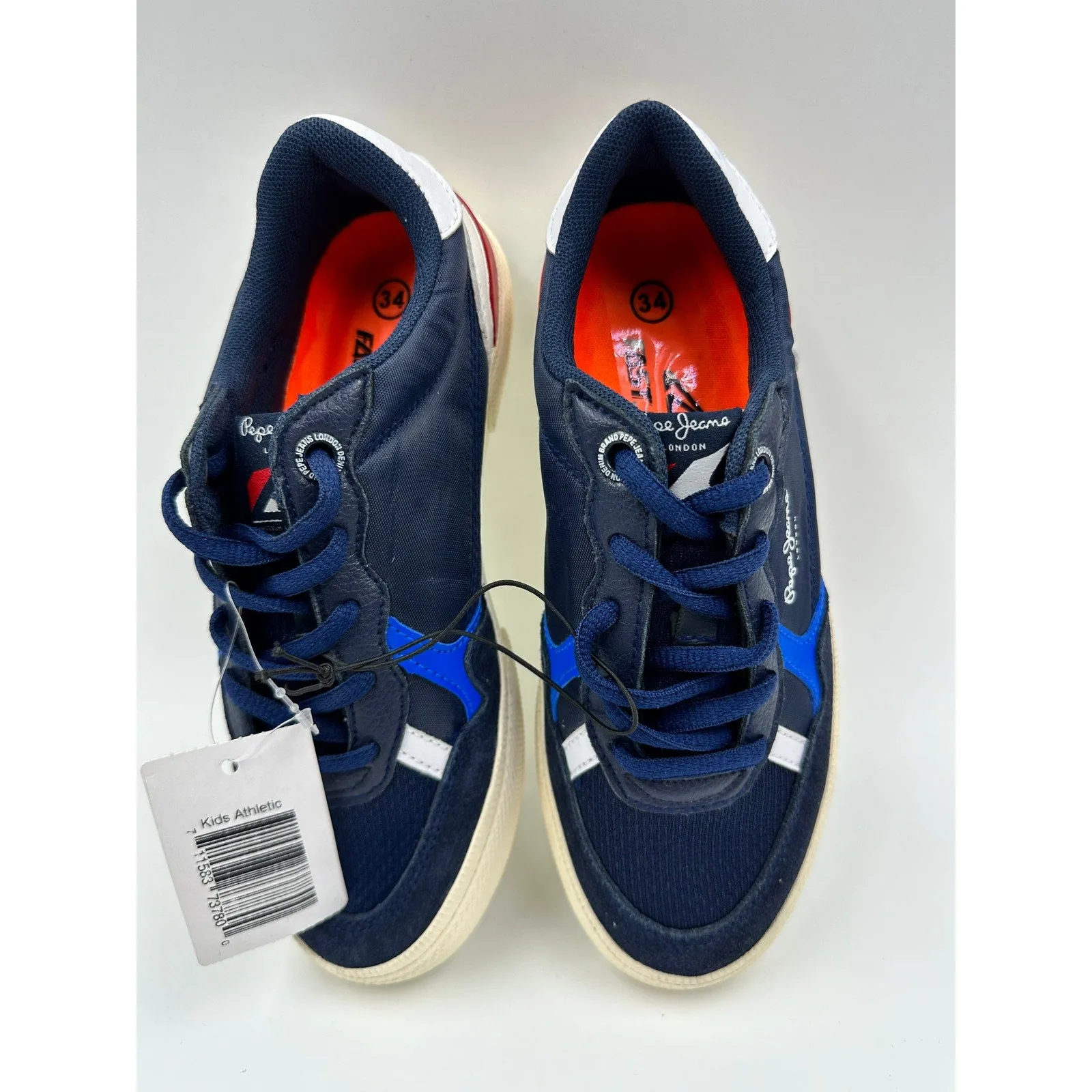 Big Kid Size 1, Navy Sneakers Built for Sailing the World