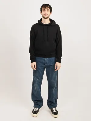 Black Alpaca/Wool Knit Hoodie