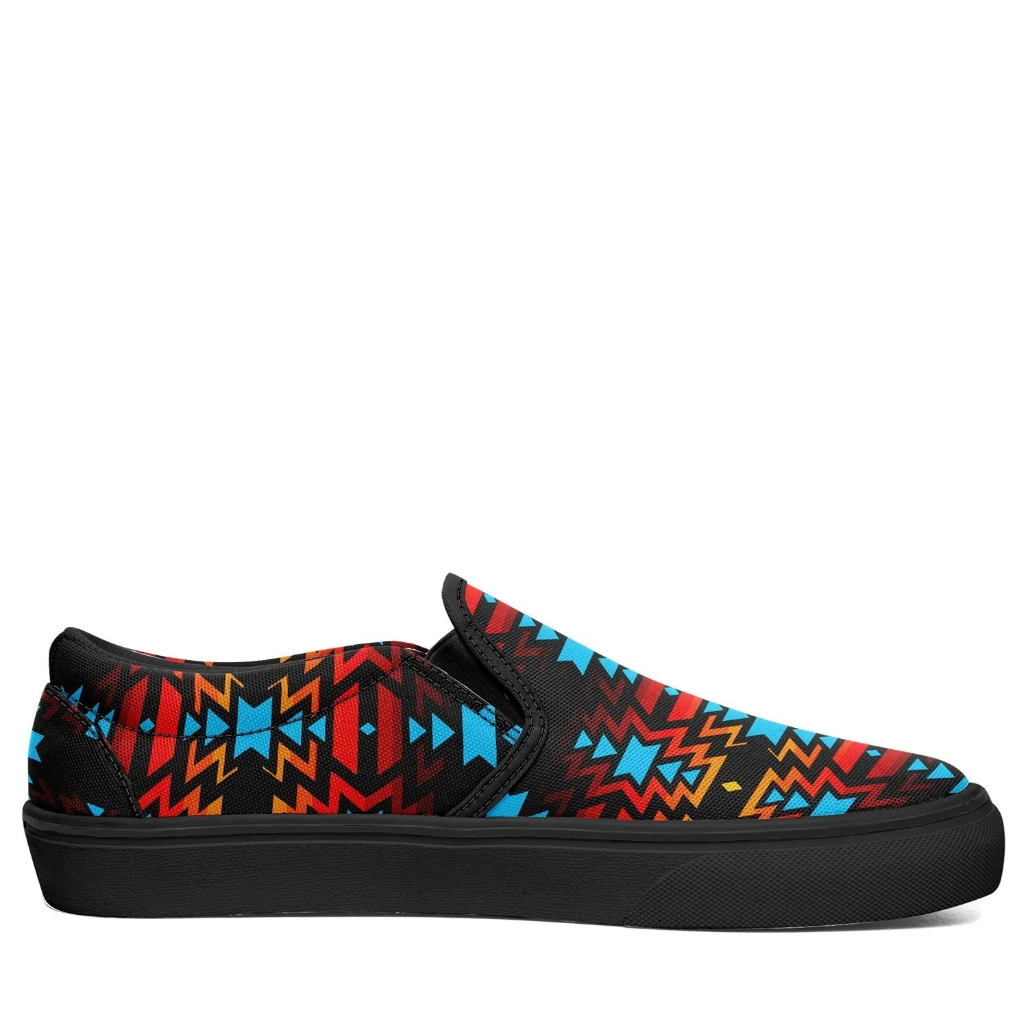 Black Fire and Sky Otoyimm Kid's Canvas Slip On Shoes