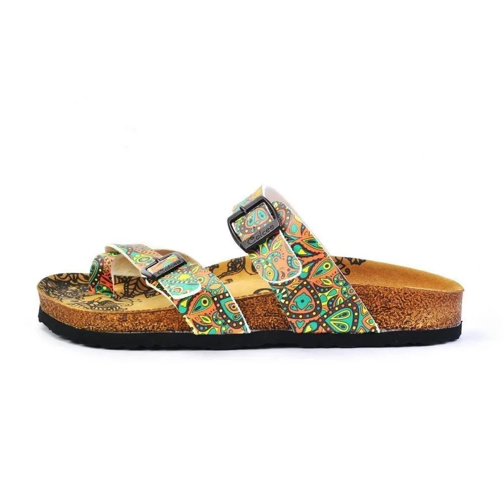 Blue & Orange Paisley Sandal CAL1011