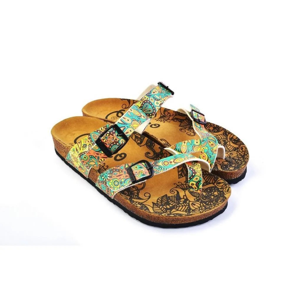 Blue & Orange Paisley Sandal CAL1011