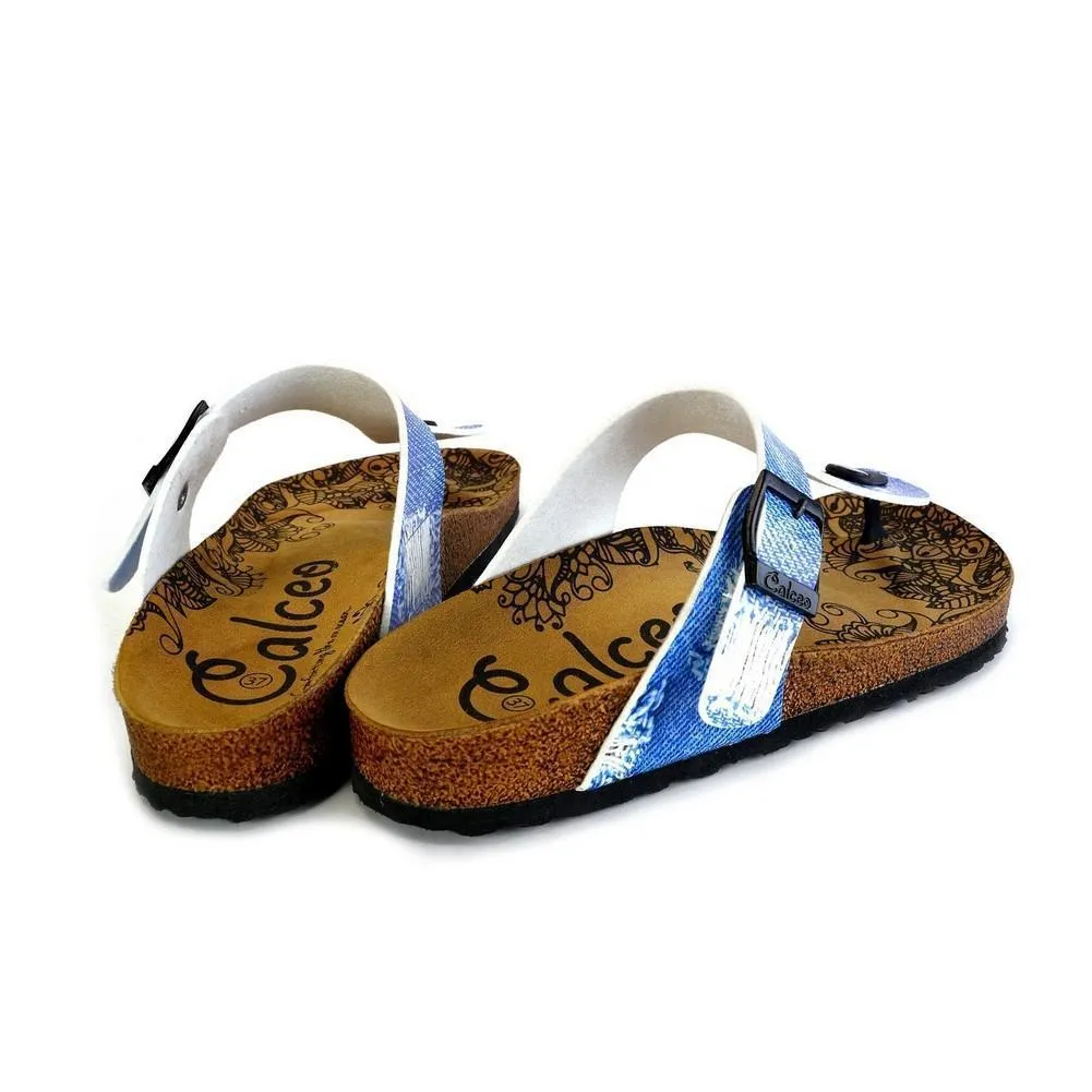 Blue Jeans Patterned Sandal - CAL527