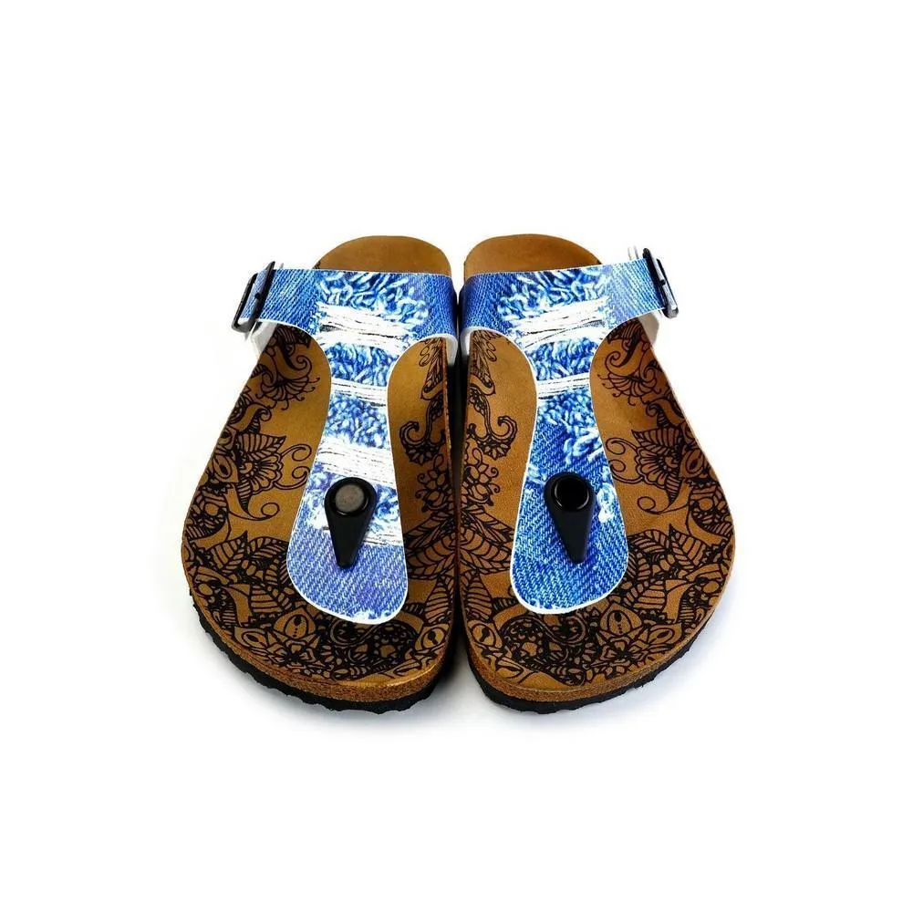 Blue Jeans Patterned Sandal - CAL527