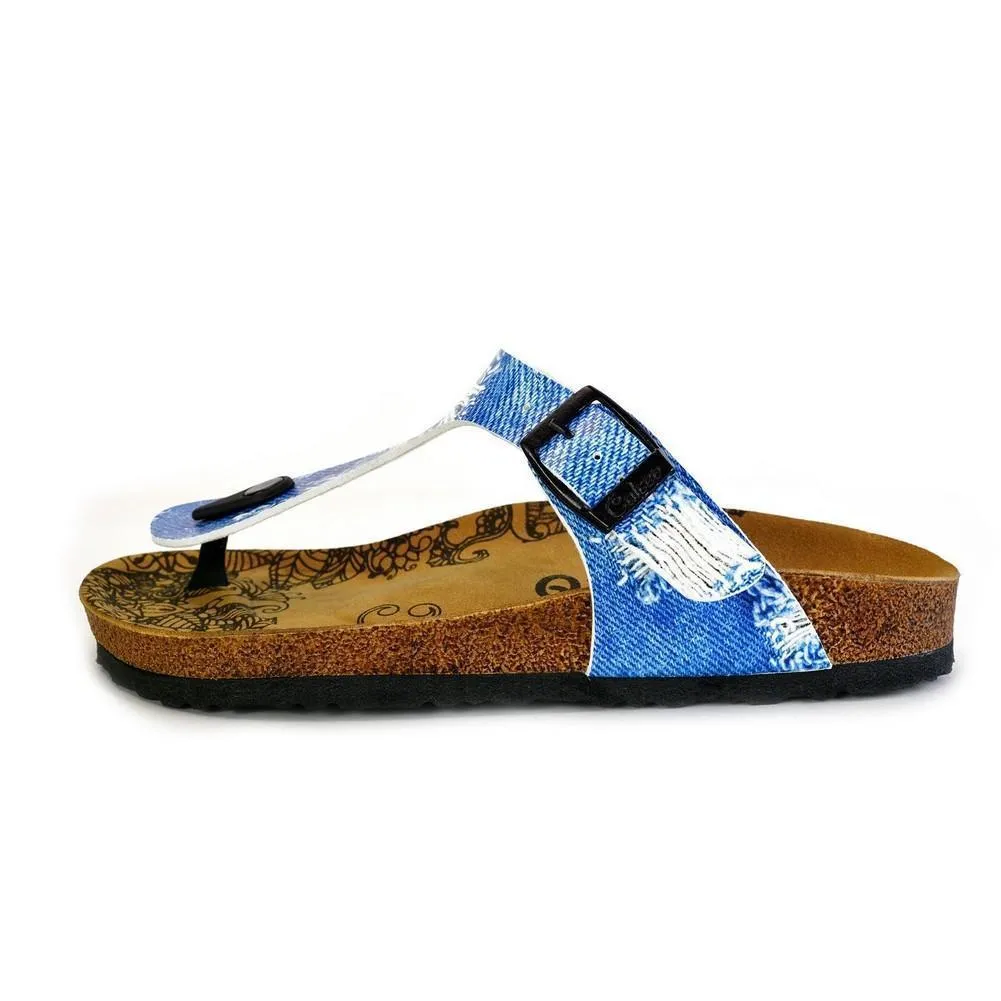 Blue Jeans Patterned Sandal - CAL527