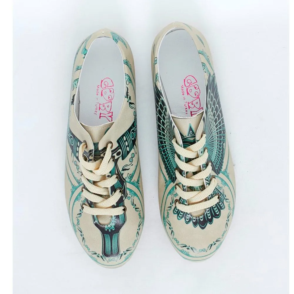 Blue Pattern Ballerinas Shoes SLV069