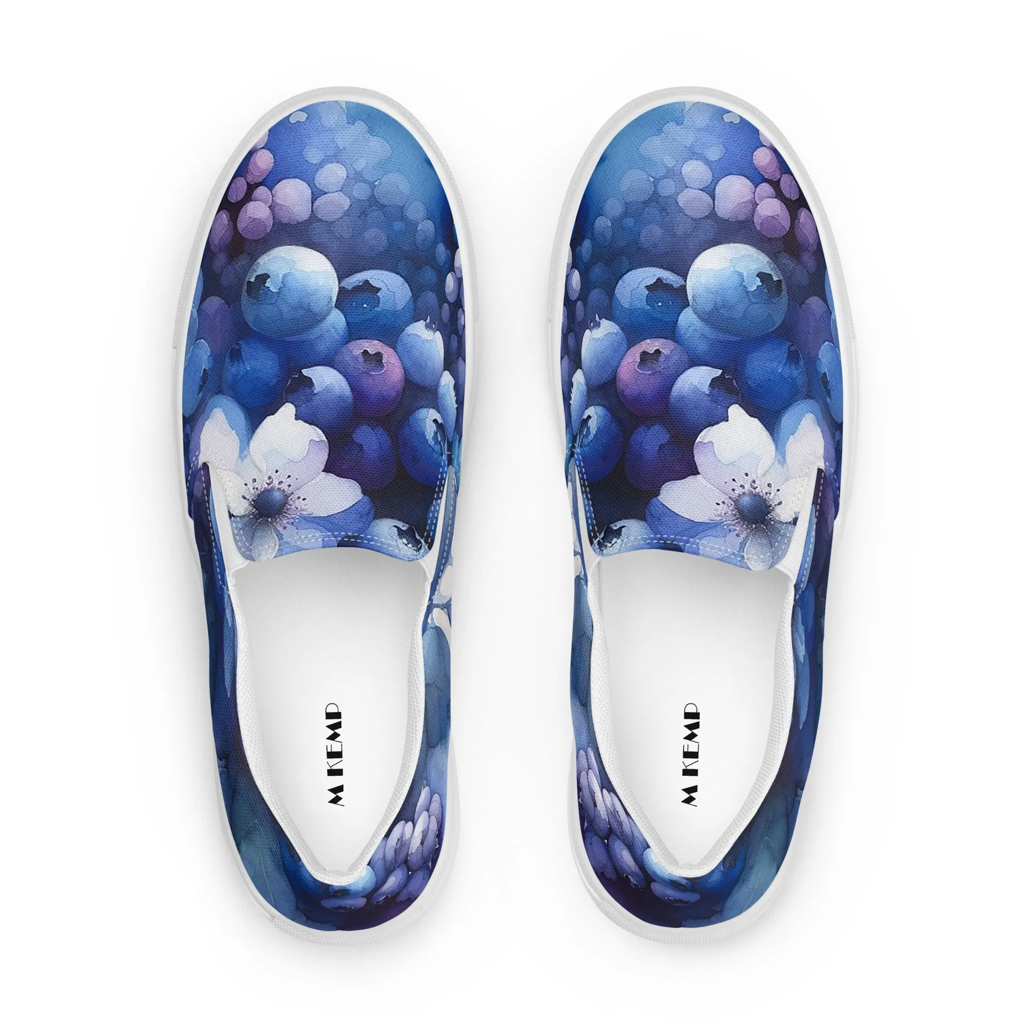 Blueberry Blossoms Women’s slip-on canvas shoes