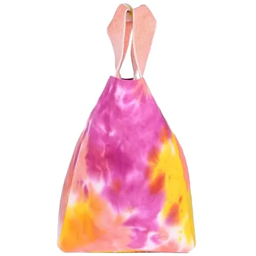 Boho Girl Vacay Tote-Hand Dyed Tie Dyes Yellow Pink Vacay Tote