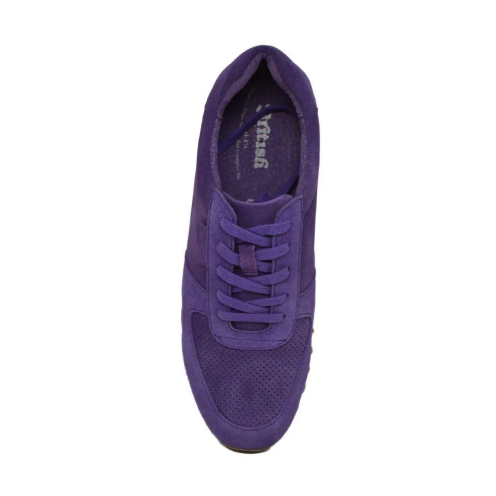 British Walkers Surrey Men's Purple Leather and Suede Sneakers