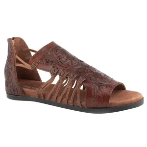 Brown Tooled Sandal